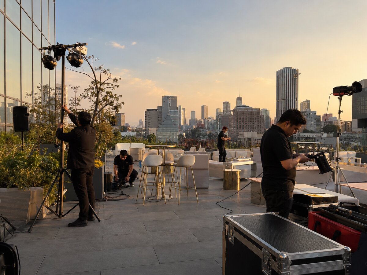 Setup técnico evento corporativo